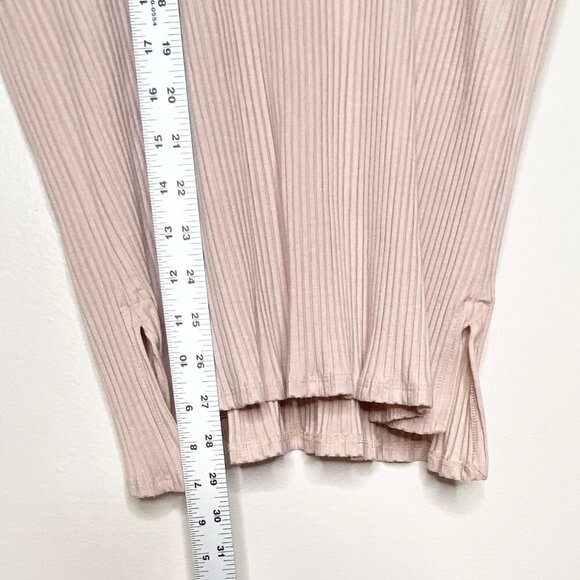 Eileen Fisher Ribbed Knit Top XL Dusty Mauve Pink Short Sleeve Sweater - Picture 8 of 8